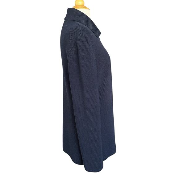 Saint James Pure Wool Knit Navy Cardigan Sweater Big Button Women’s US 6 UK 10 - Picture 3 of 12